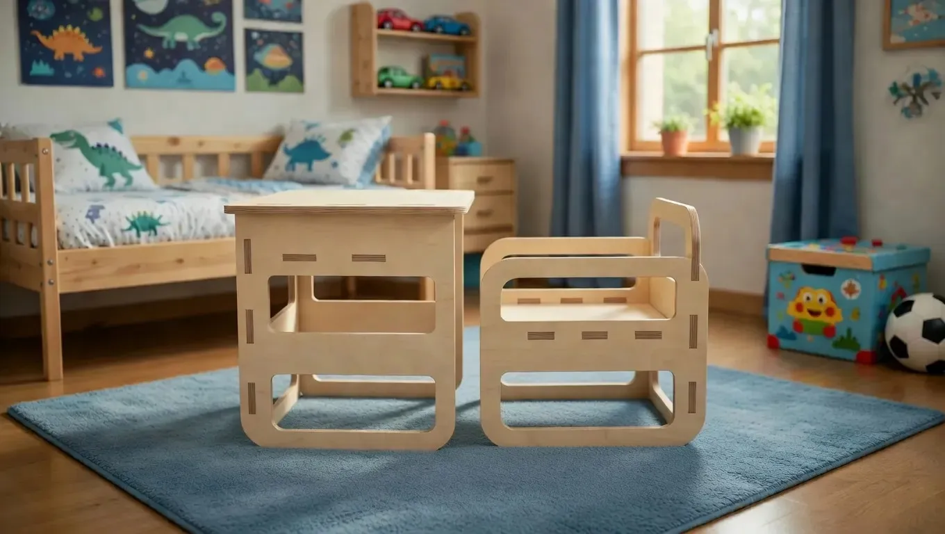Kids Desk with Chair Modern