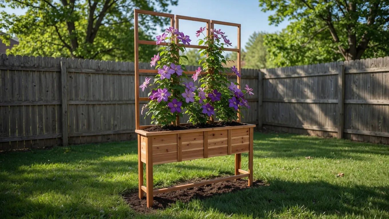 6' x 12in Cedar Planter with Trellis